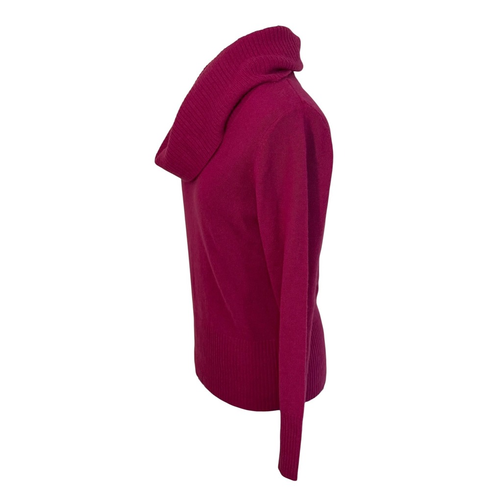 Apt 9 Pure Cashmere Pink Magenta Cowl Neck Pullover Sweater Cozy Minimalist L - Picture 2 of 13